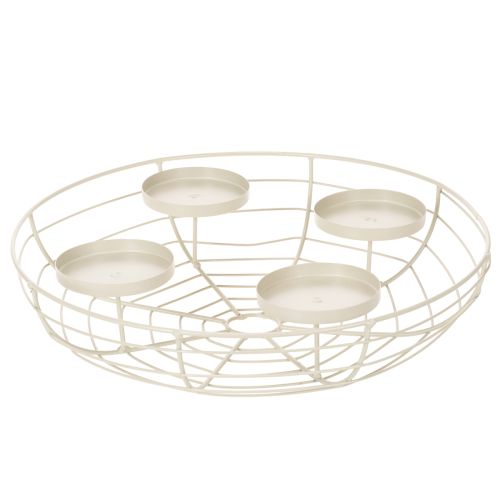 Portavelas redondo para corona de Adviento con capacidad para cuatro velas pequeñas o velas largas, 35 cm.