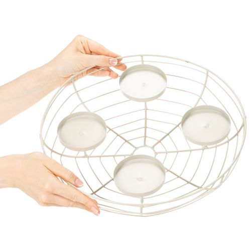 Portavelas redondo para corona de Adviento con capacidad para cuatro velas pequeñas o velas largas, 35 cm. | Floristik24.es