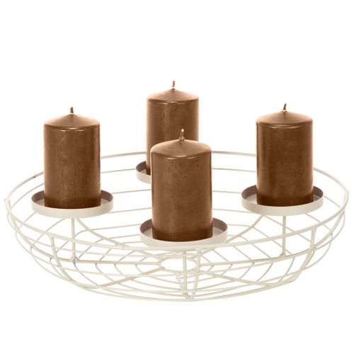 Portavelas redondo para corona de Adviento con capacidad para cuatro velas pequeñas o velas largas, 35 cm. | Floristik24.es