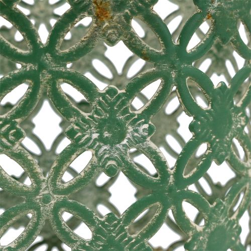 Floristik24 Cesta ovalada de metal con asa 25cm x 16.5cm H21cm Verde