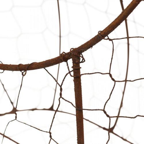 Artículo Cesta de alambre, jardinera de metal, decoración primaveral, cesta de Pascua marrón, pátina AL34cm L30cm