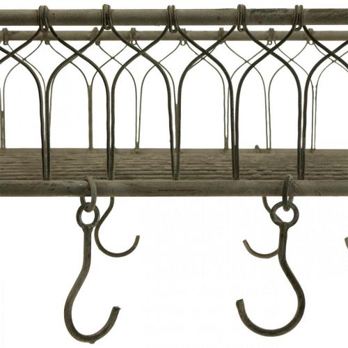Floristik24 Cesta metálica cuadrada con gancho decoración colgante metal 50x30,5x12,5cm