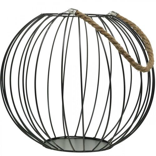 Floristik24 Cesta decorativa para colgar Cesta colgante decorativa de metal negro Ø39cm