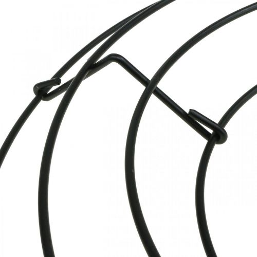 Artículo Corona de metal decoración de mesa negra corona de alambre Ø30cm H3.5cm
