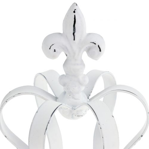 Floristik24 Corona de metal blanco Ø9.5cm H13cm