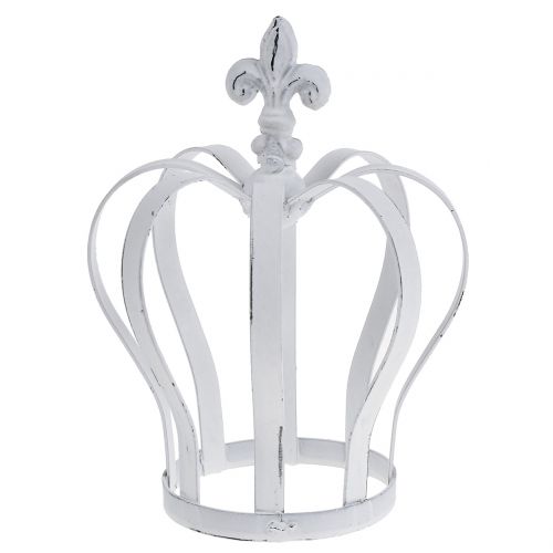 Floristik24 Corona de metal blanca Ø13cm H17,5cm