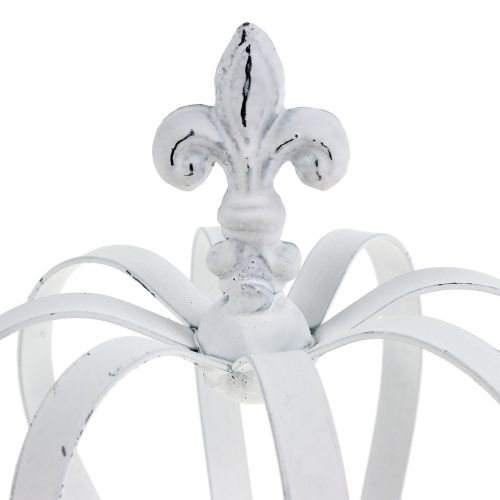 Floristik24 Corona de metal blanca Ø13cm H17,5cm