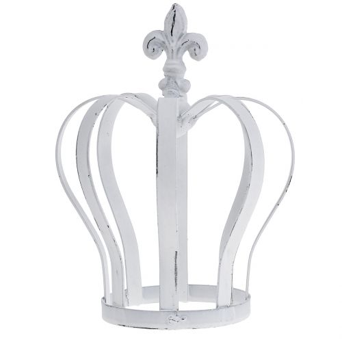 Floristik24 Corona de metal blanca Ø13cm H17,5cm