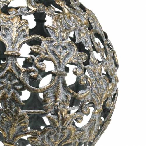 Bola para colgar con adornos aspecto antiguo metal dorado Ø12cm