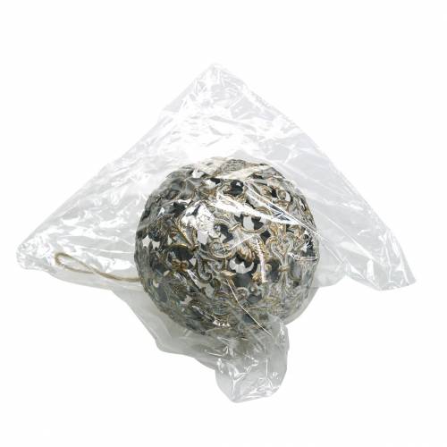 Floristik24 Bola para colgar con adornos aspecto antiguo metal dorado Ø12cm