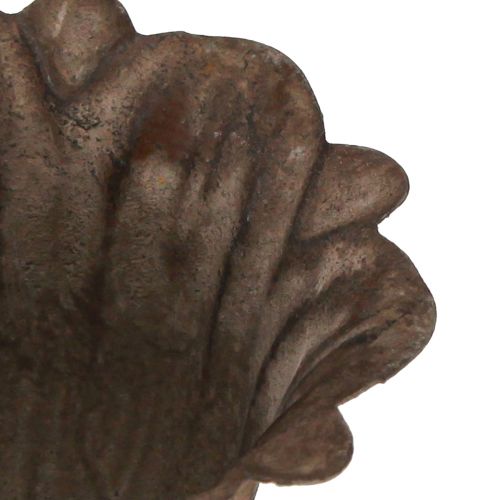 Artículo Macetero con copa de metal de aspecto antiguo gris marrón Ø10cm H9,5cm
