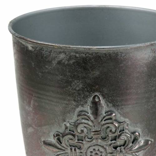 Artículo Copa de metal decorativa con adorno gris plata Ø16.5cm H31cm