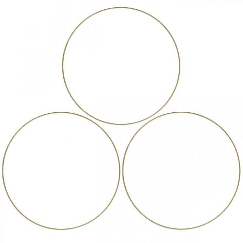 Artículo Anillo de metal anillo decorativo Scandi anillo deco loop oro Ø20.5cm 6pcs