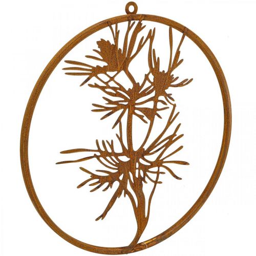 Anillo decorativo anillo de metal pátina decoración de pared rama de pino Ø38cm