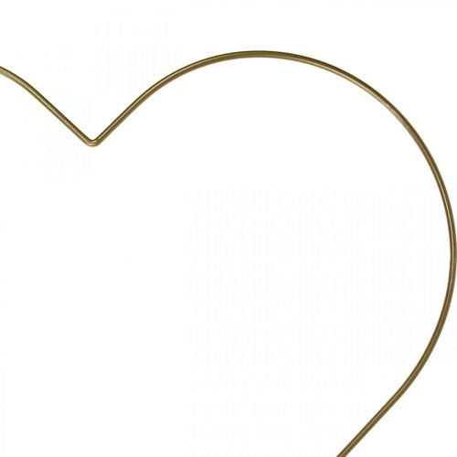 Anillo de metal en forma de corazón, decoración colgante de metal, lazo decorativo dorado AN32,5cm 3uds