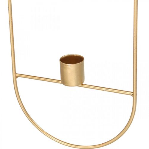 Floristik24 Portavelas para colgar metal ovalado dorado 13 × 30,5cm 3 piezas