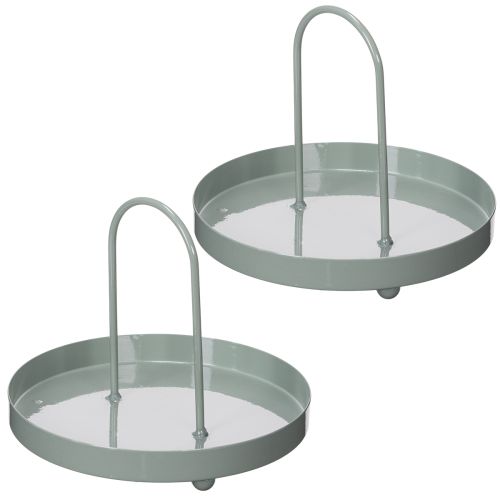 Artículo Bandeja decorativa para usar en la cocina y decorar la mesa del comedor, asa alta, 18cm