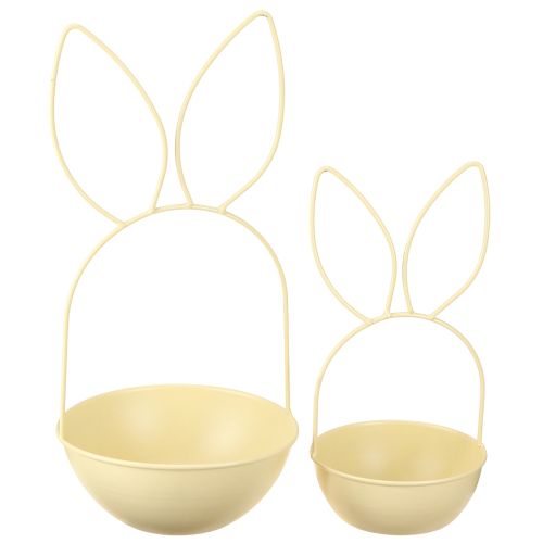 Floristik24 Cesta de Pascua con orejas de conejo, decoración de mesa para Pascua y el despertar de la primavera, 34 cm, 1 juego