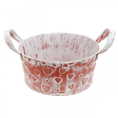 Cuenco para plantas, Día de San Valentín, recipiente de metal con decoración de corazón, maceta Ø23cm