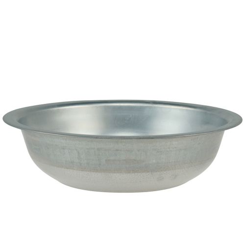 Floristik24 Cuenco de metal con aspecto usado cuenco grande de metal plateado Ø39cm H12cm