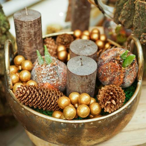 Floristik24 Cuenco de metal con asas, aspecto antiguo, dorado Ø47 / 38 / 31cm, juego de 3