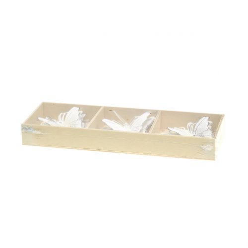 Floristik24 Mariposa de metal para colgar blanco 7cm 6pcs