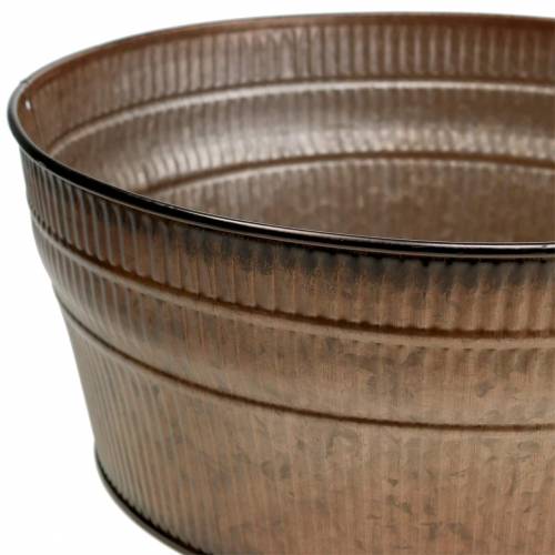 Floristik24 Plato de siembra naranja / marrón / verde zinc Ø27cm H12cm juego de 3