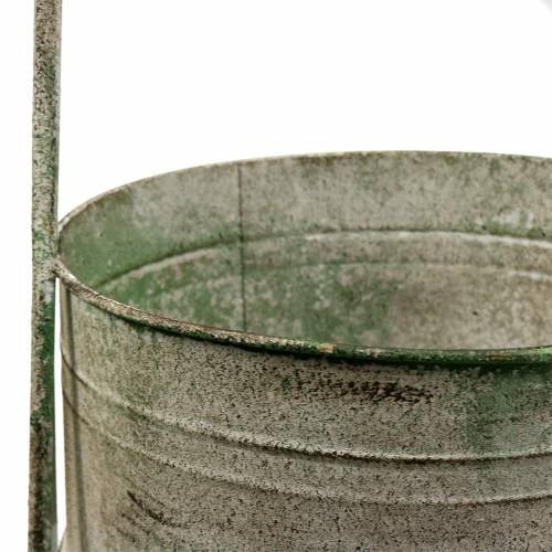 Artículo Soporte de metal con maceteros gris, verde H68cm