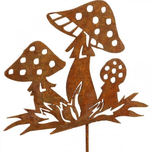Floristik24 Tapones de otoño setas, decoración de metal, pátina de tapón de flores 39cm