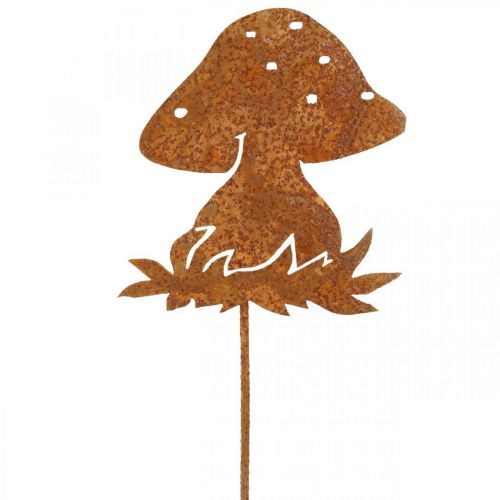 Floristik24 Enchufe de metal agárico de mosca decoración de otoño decoración de setas pátina 42cm