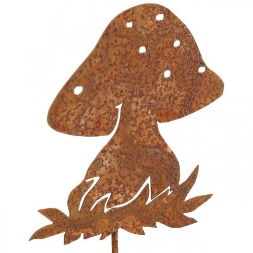 Floristik24 Enchufe de metal agárico de mosca decoración de otoño decoración de setas pátina 42cm