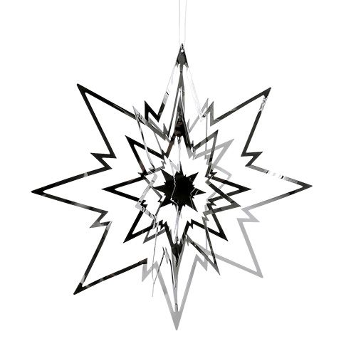 Floristik24 Estrella de metal grande para colgar plata 24cm