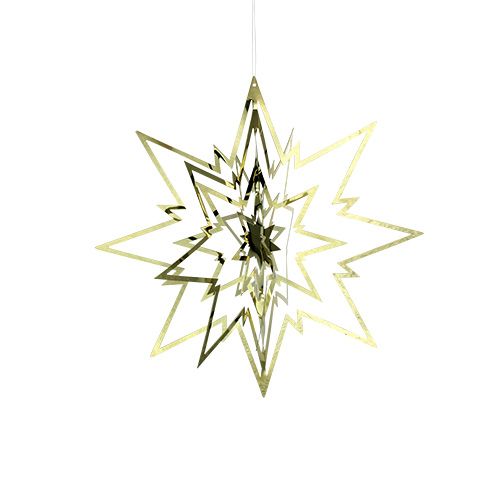 Floristik24 Estrella de metal para colgar 3D dorado 16cm