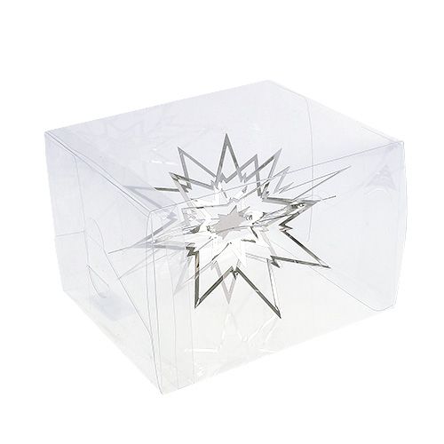 Floristik24 Estrella de metal para colgar plata 3D 16cm