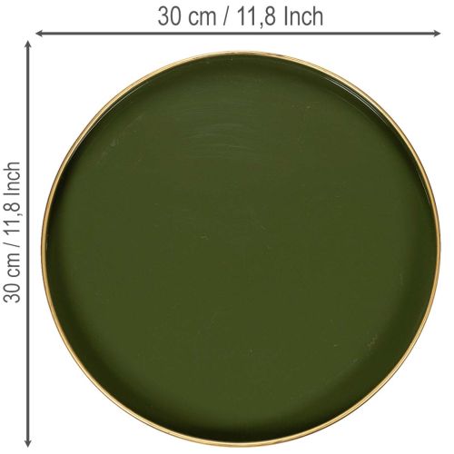 Bandeja decorativa verde con