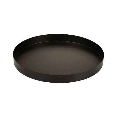Floristik24 Bandeja de metal bandeja para velas redonda negra Ø20cm H2,5cm 2ud