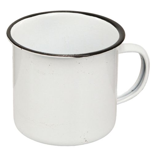 Artículo Vaso de metal para plantas, vaso de metal blanco y negro, Ø9 cm, 4 unidades