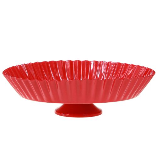 Placa de metal decorativa retro con base de metal rojo Ø24cm 2uds