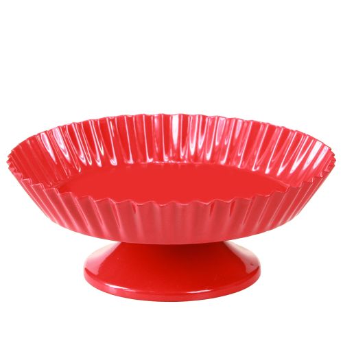 Placa metálica roja pequeña placa decorativa con base metálica Ø14cm 2 uds
