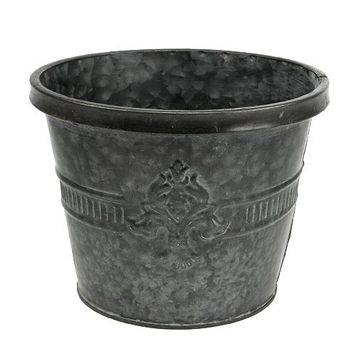 Floristik24 Olla de metal zinc con patrón Ø18.5cm H14.5cm