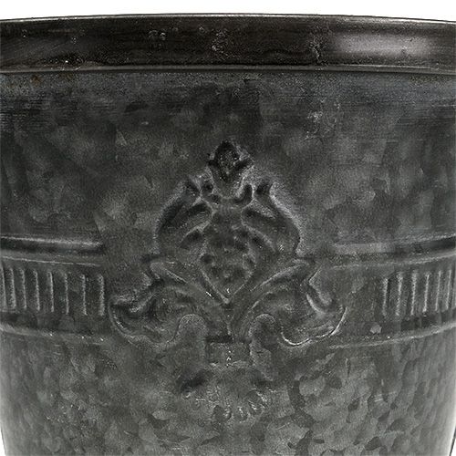 Floristik24 Olla de metal zinc con patrón Ø18.5cm H14.5cm