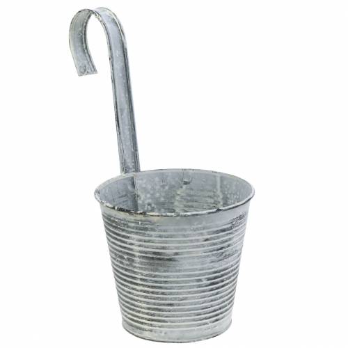 Floristik24 Macetero para colgar metal crema antiguo Ø13cm H11.5cm