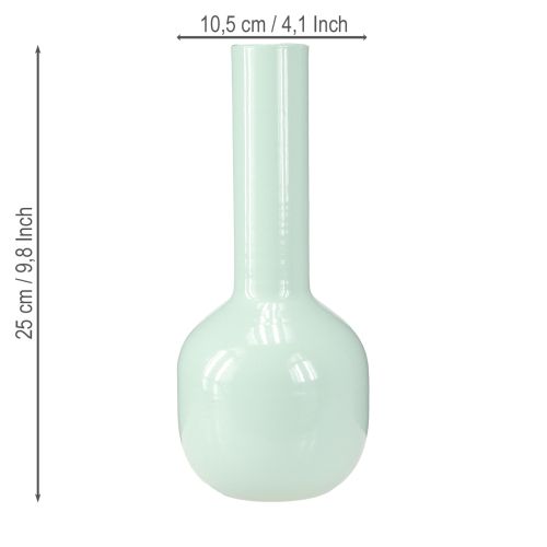 Artículo Jarrón de metal Jarrón esmaltado en verde menta Ø10,5cm H25,5cm