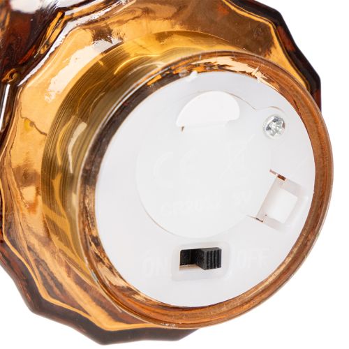 Adorno navideño de cristal con luces LED para interiores, funciona con pilas, 13 cm, 2 unidades. | Floristik24.es