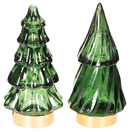 Árbol de Navidad de cristal con luces LED, decoración de mesa, Navidad, 13 cm, 2 piezas comprar | Floristik24.es