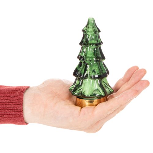 Árbol de Navidad de cristal con luces LED, decoración de mesa, Navidad, 13 cm, 2 piezas | Floristik24.es
