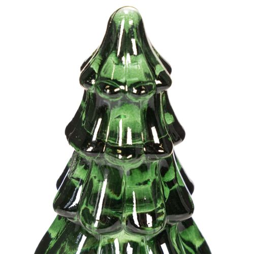 Árbol de Navidad de cristal con luces LED, decoración de mesa, Navidad, 13 cm, 2 piezas | Floristik24.es