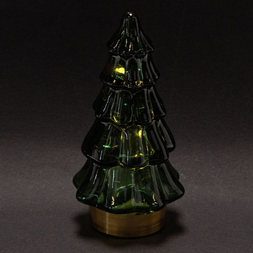 Árbol de Navidad de cristal con luces LED, decoración de mesa, Navidad, 13 cm, 2 piezas | Floristik24.es