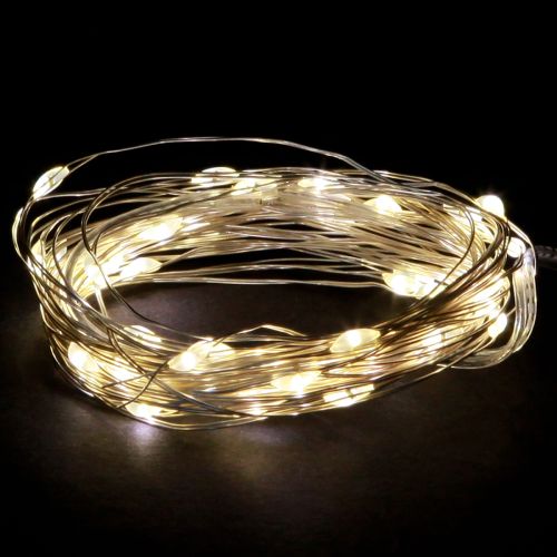 Micro luces LED de hadas de 20 LED, blanco cálido, temporizador para batería, 6 unidades