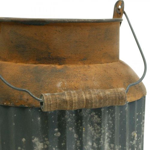 Floristik24 Jarra de leche decorativa jardinera de metal con aspecto vintage, decoración de jardín Al 35cm